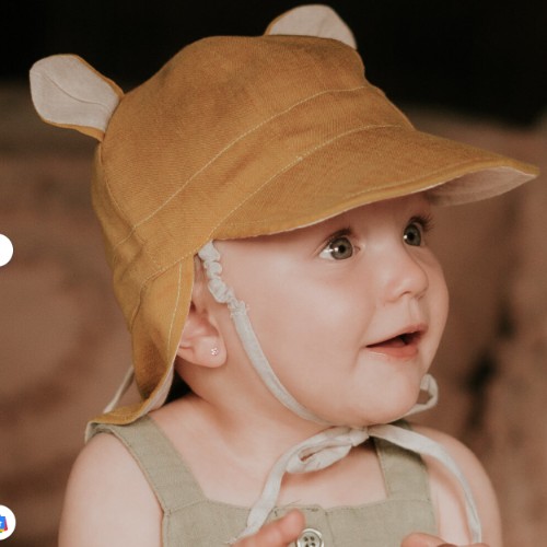 Bedhead hats - 'Roamer' Teddy Flap Sun Hat - Maize / Flax